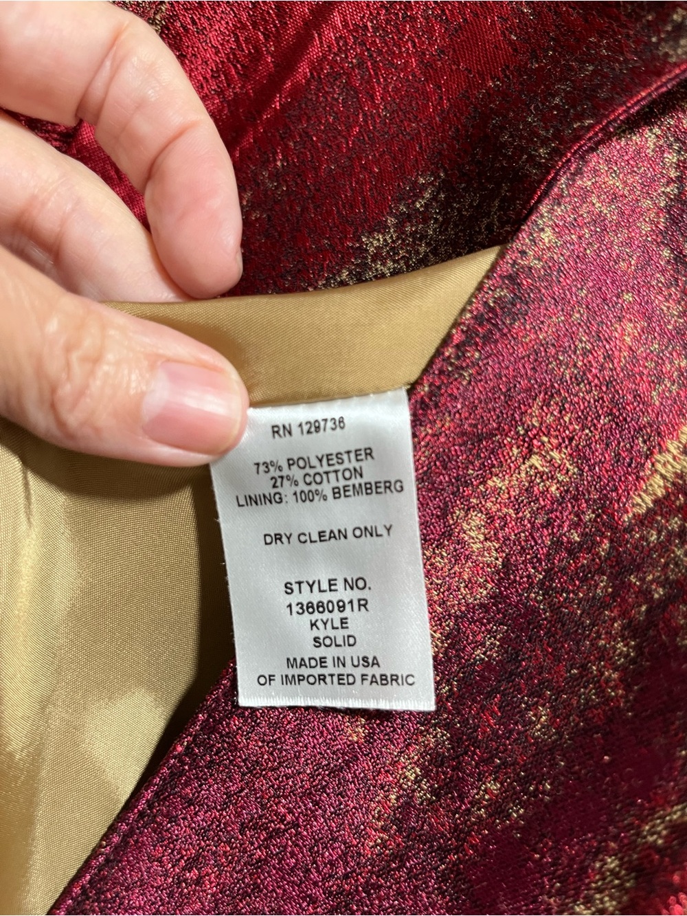 Finley Jacquard Medium Women’s Blazer Jacket Shimmering Pleated Single Button - Picture 8 of 8
